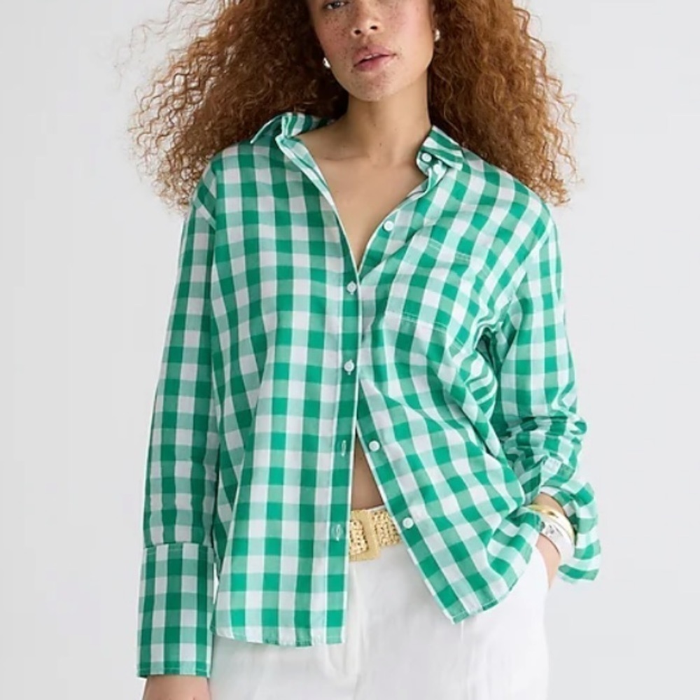 J Crew Garçon cotton voile shirt in gingham BR574